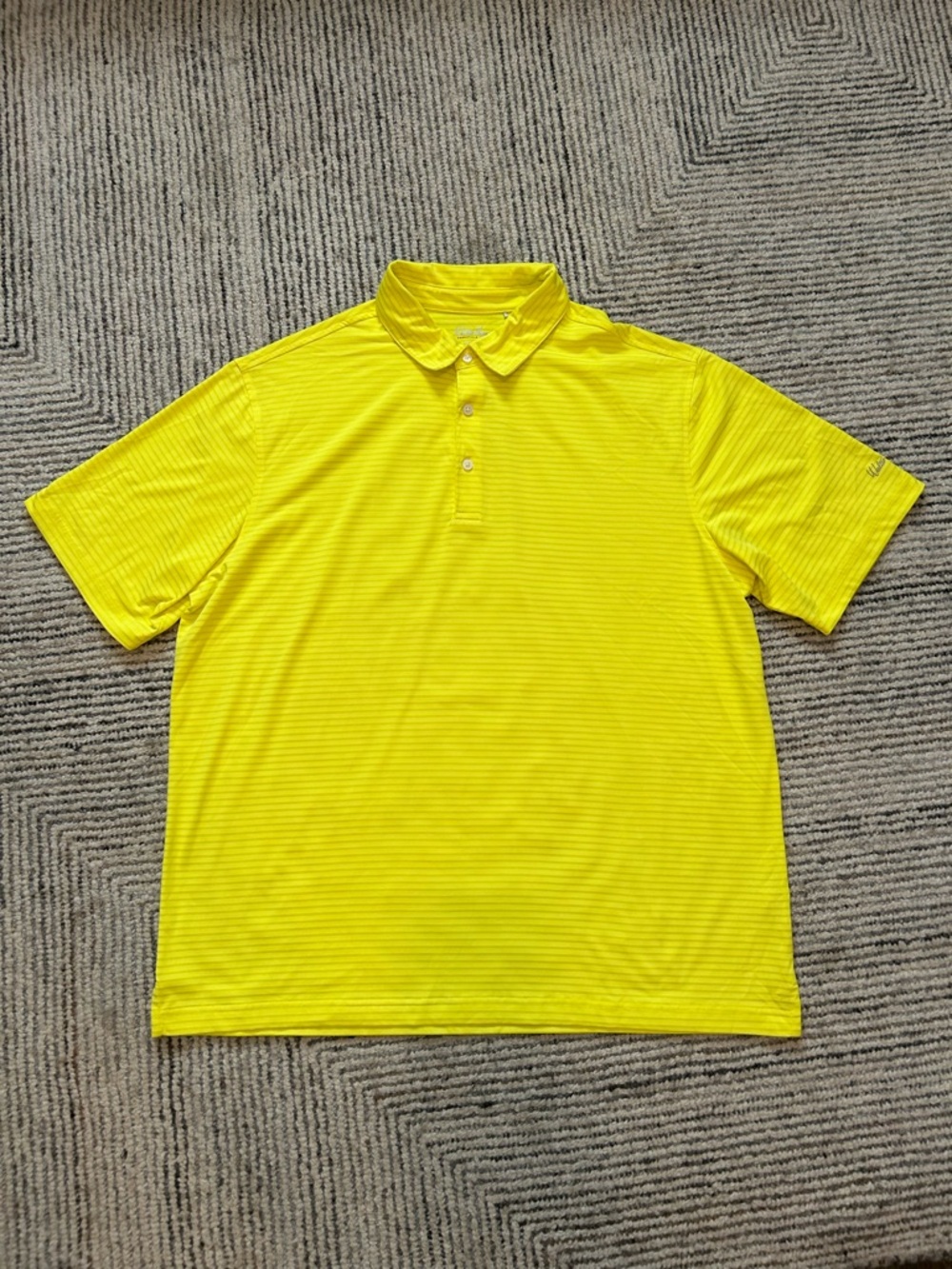 Walter Hagen Yellow Men's Performance Golf Polo Shirt Striped Size XL